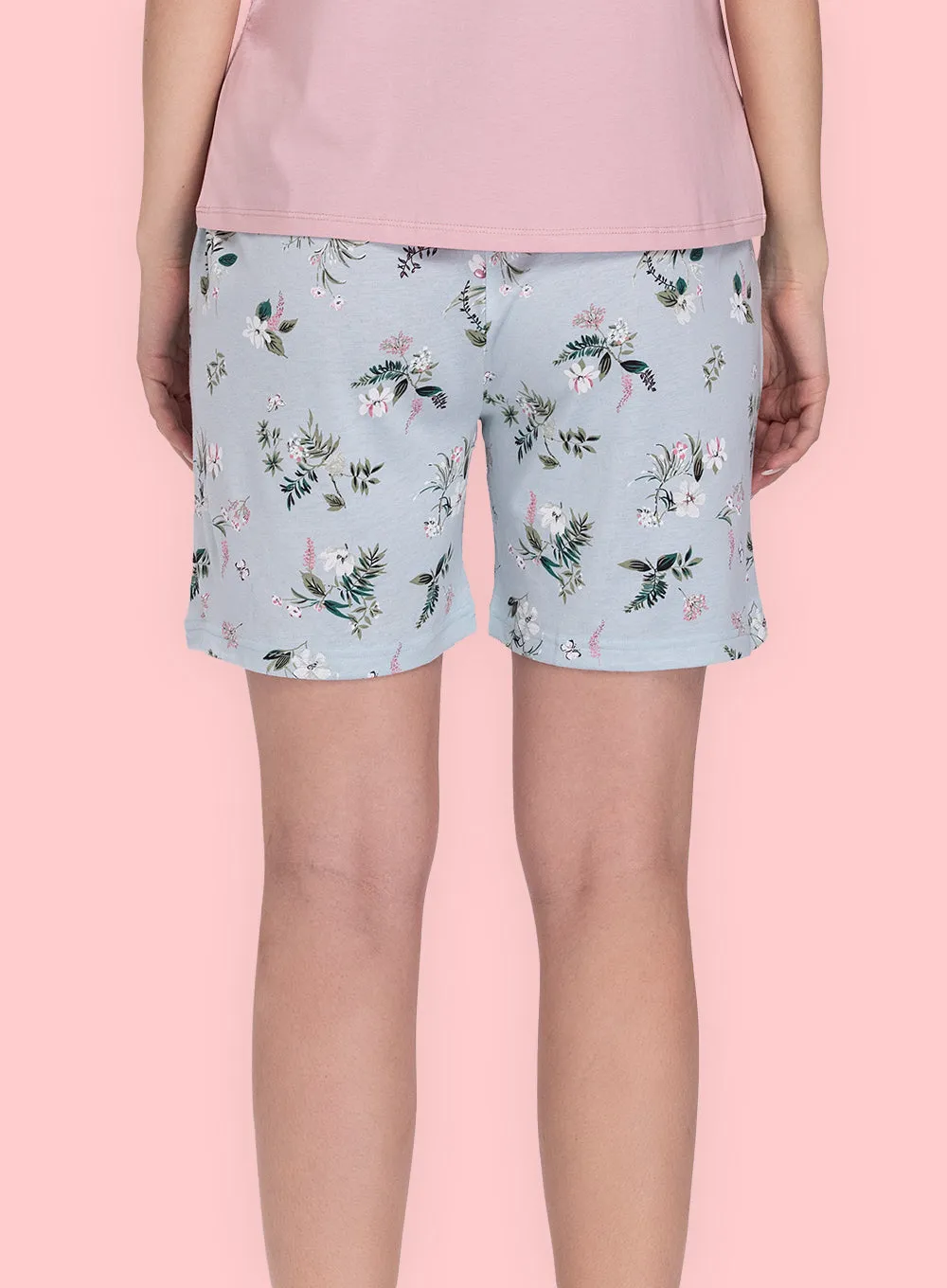 Mint Floral Boxer Style Shorts (PBSHRT0007)