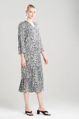 Misty Leopard V-Neck Caftan