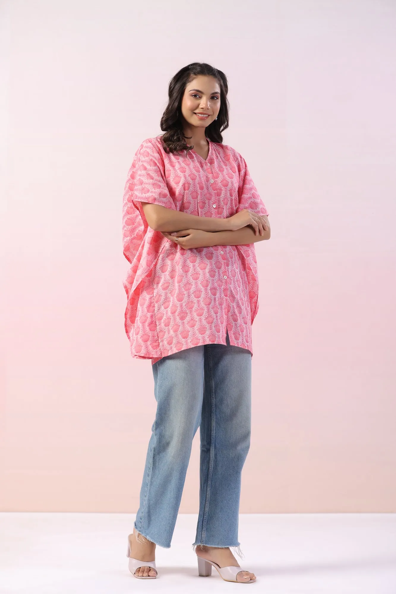 Nepeta Kaftan Sleeve Cotton Top