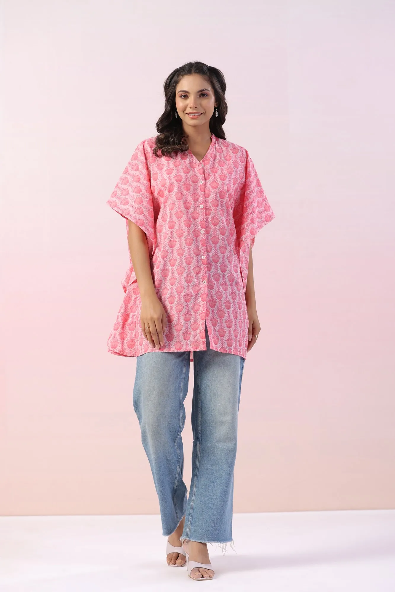 Nepeta Kaftan Sleeve Cotton Top