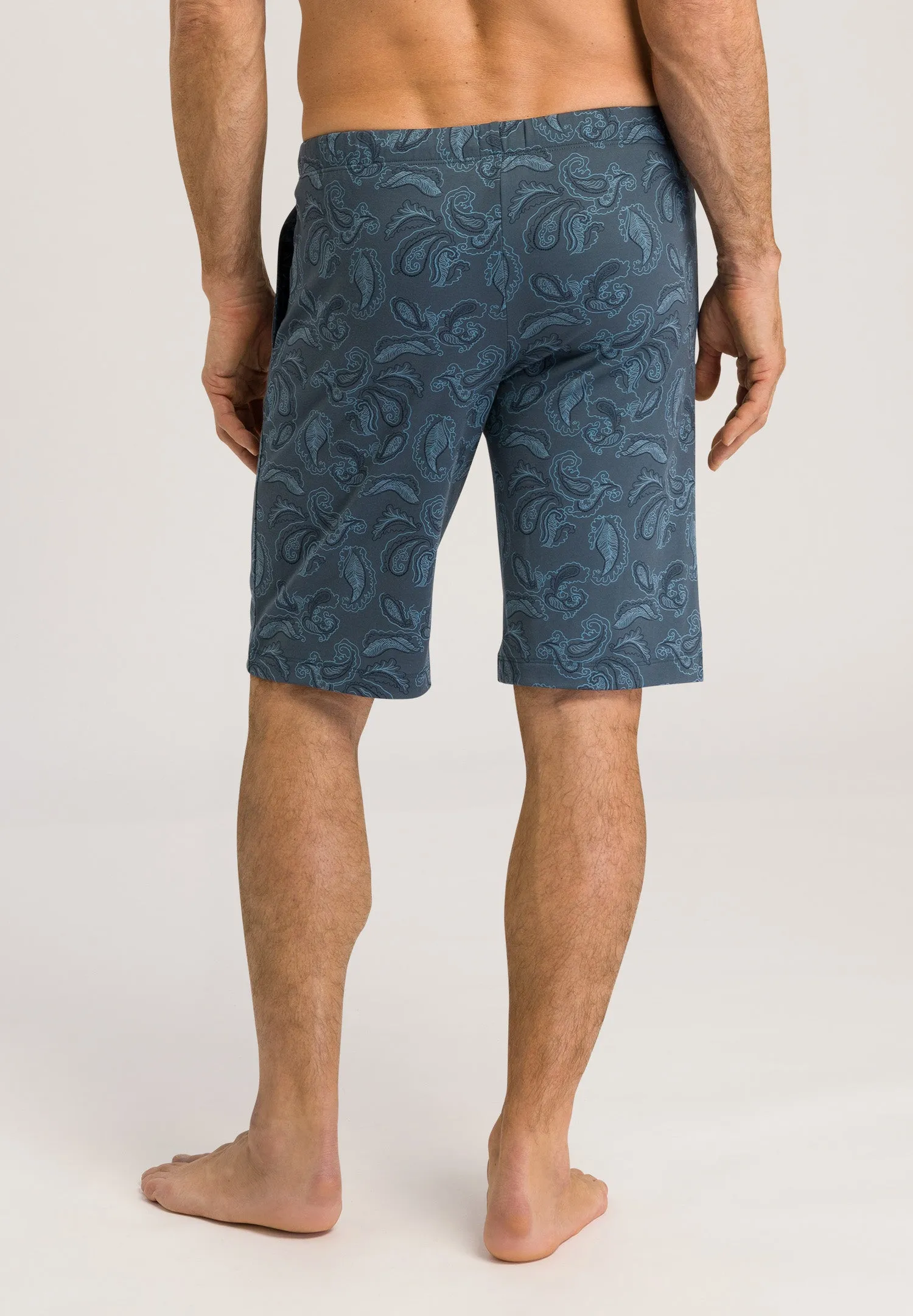 Night And Day Cotton Drawstring Shorts | Aqua Paisley 75513-2397