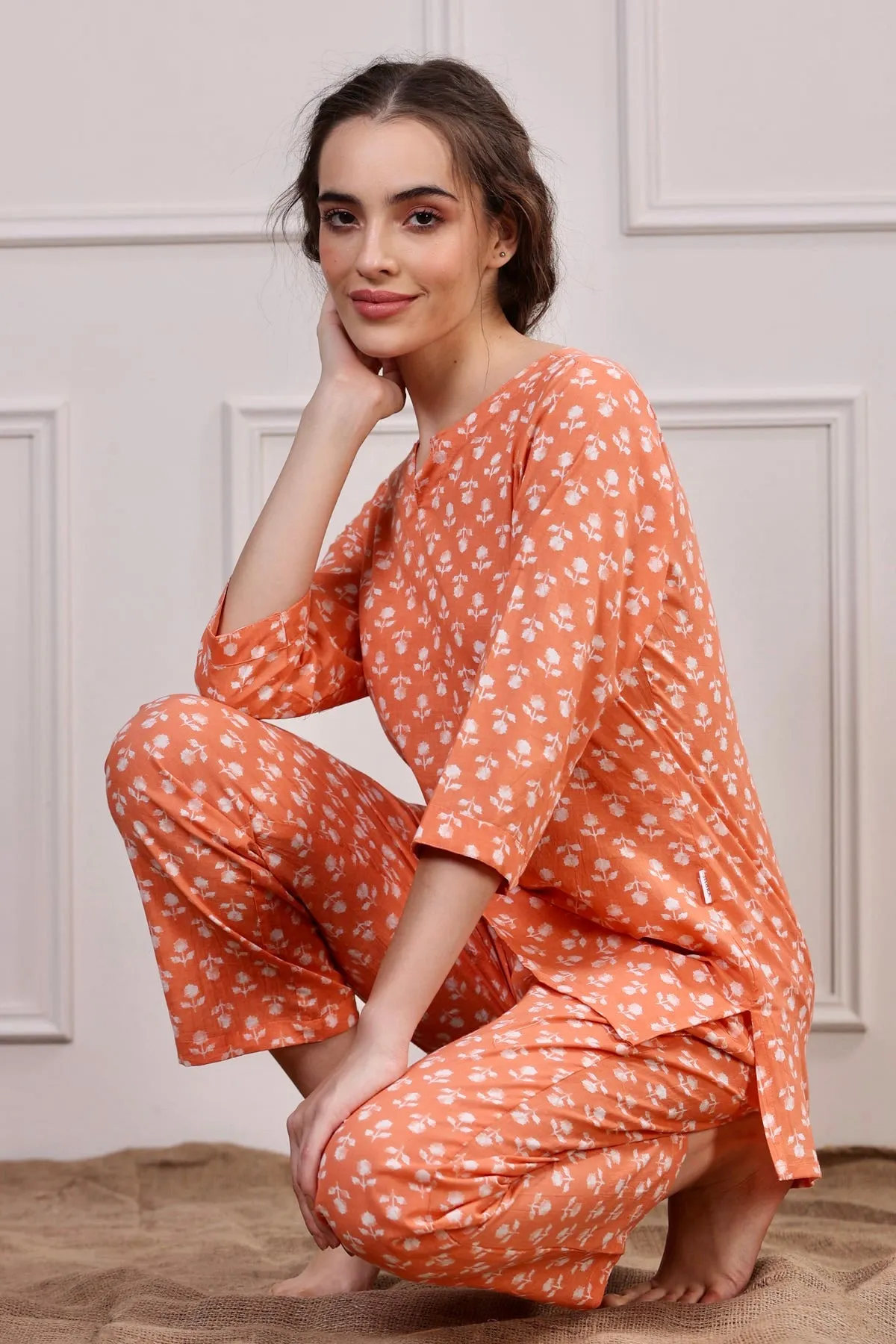 Orange Candy Loungewear Top Set