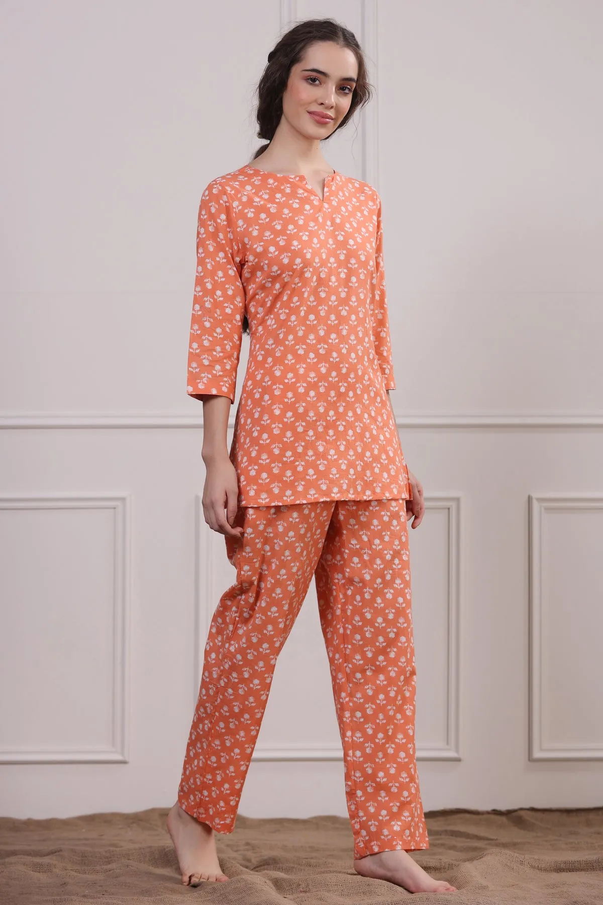 Orange Candy Loungewear Top Set