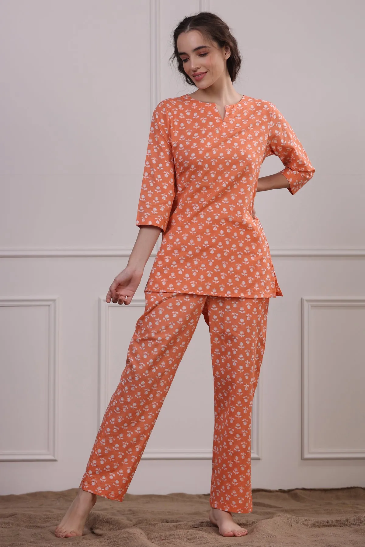 Orange Candy Loungewear Top Set