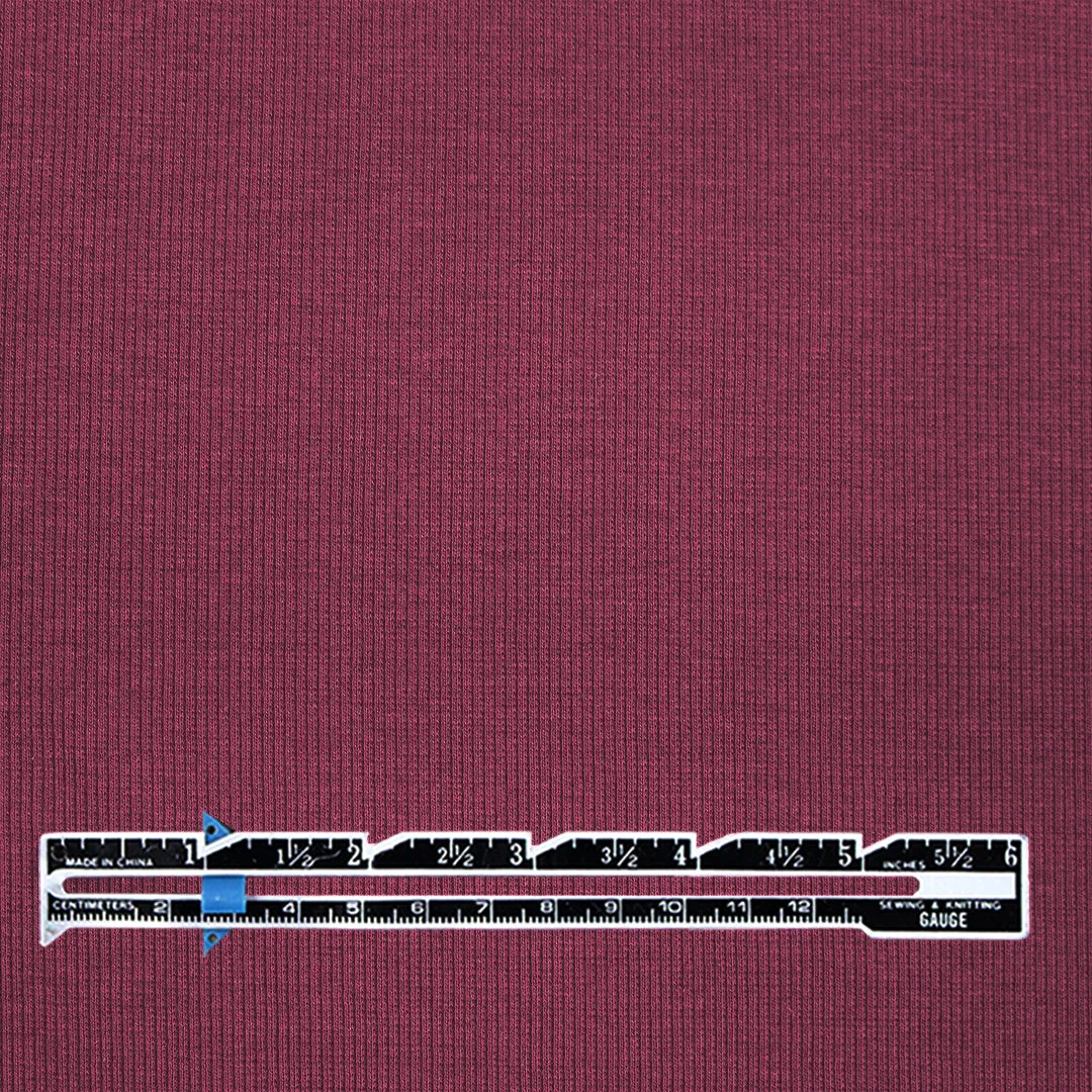 organic cotton rib knit - wine