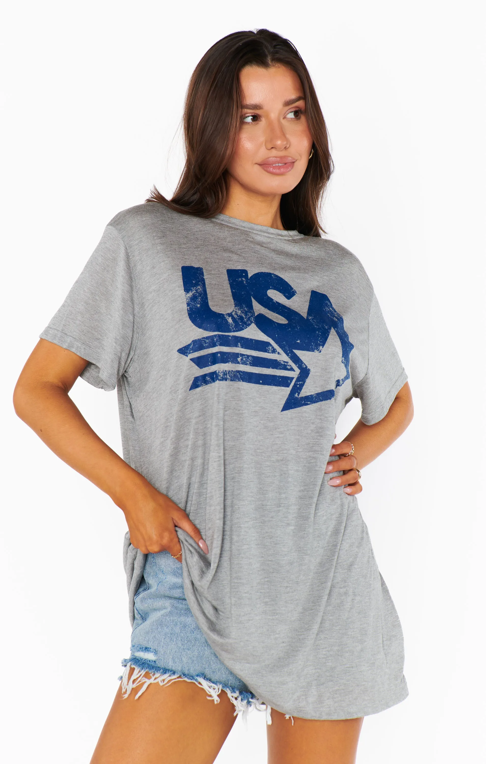 Overnight Tee ~ USA Navy Graphic