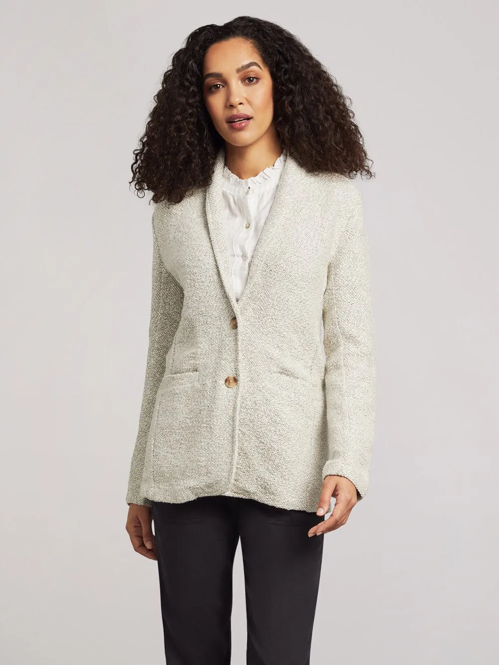 Pomona Knit Blazer in Cream