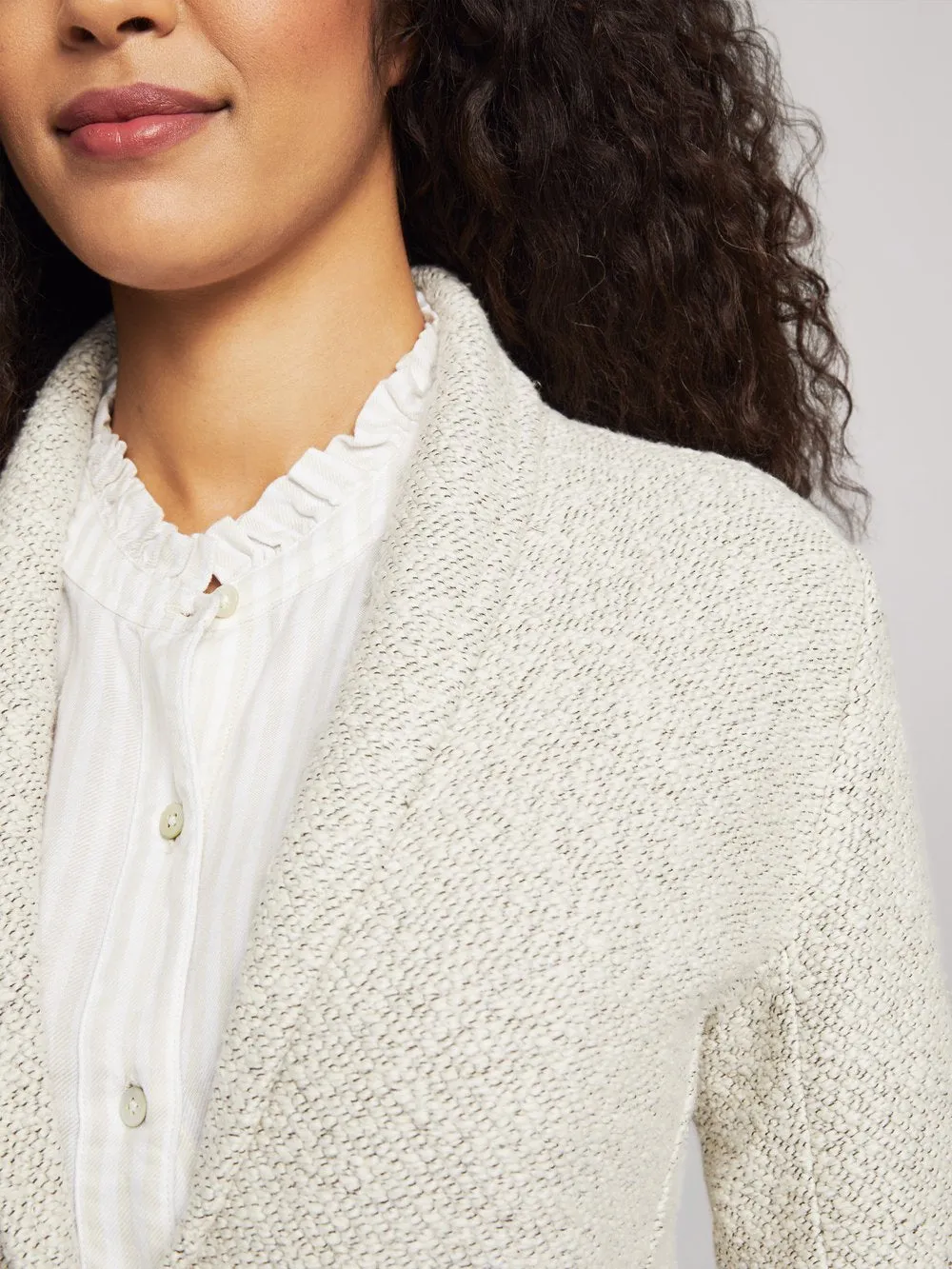 Pomona Knit Blazer in Cream