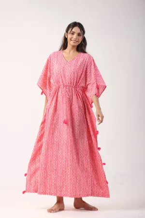 Pretty In Pink Cotton Kaftan