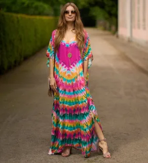 Print Swimsuit Butterfly Kaftan Cover Ups