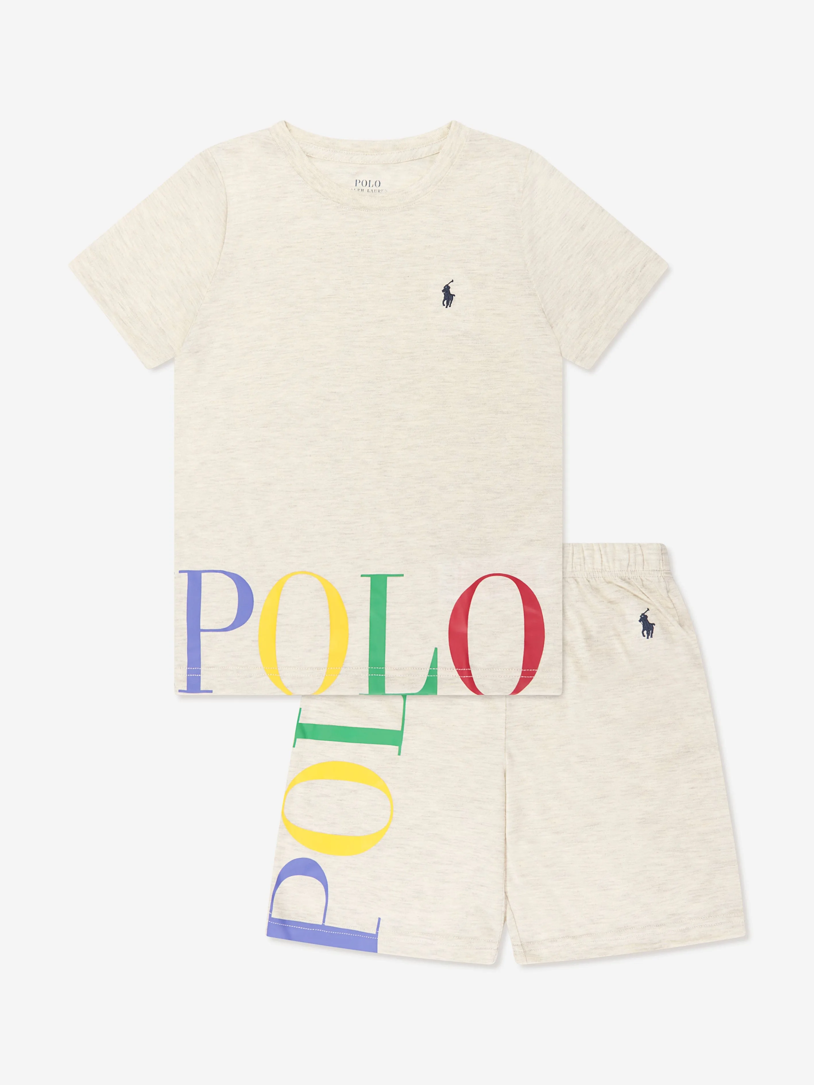 Ralph Lauren Boys T-Shirt And Shorts Lounge Short in Ivory