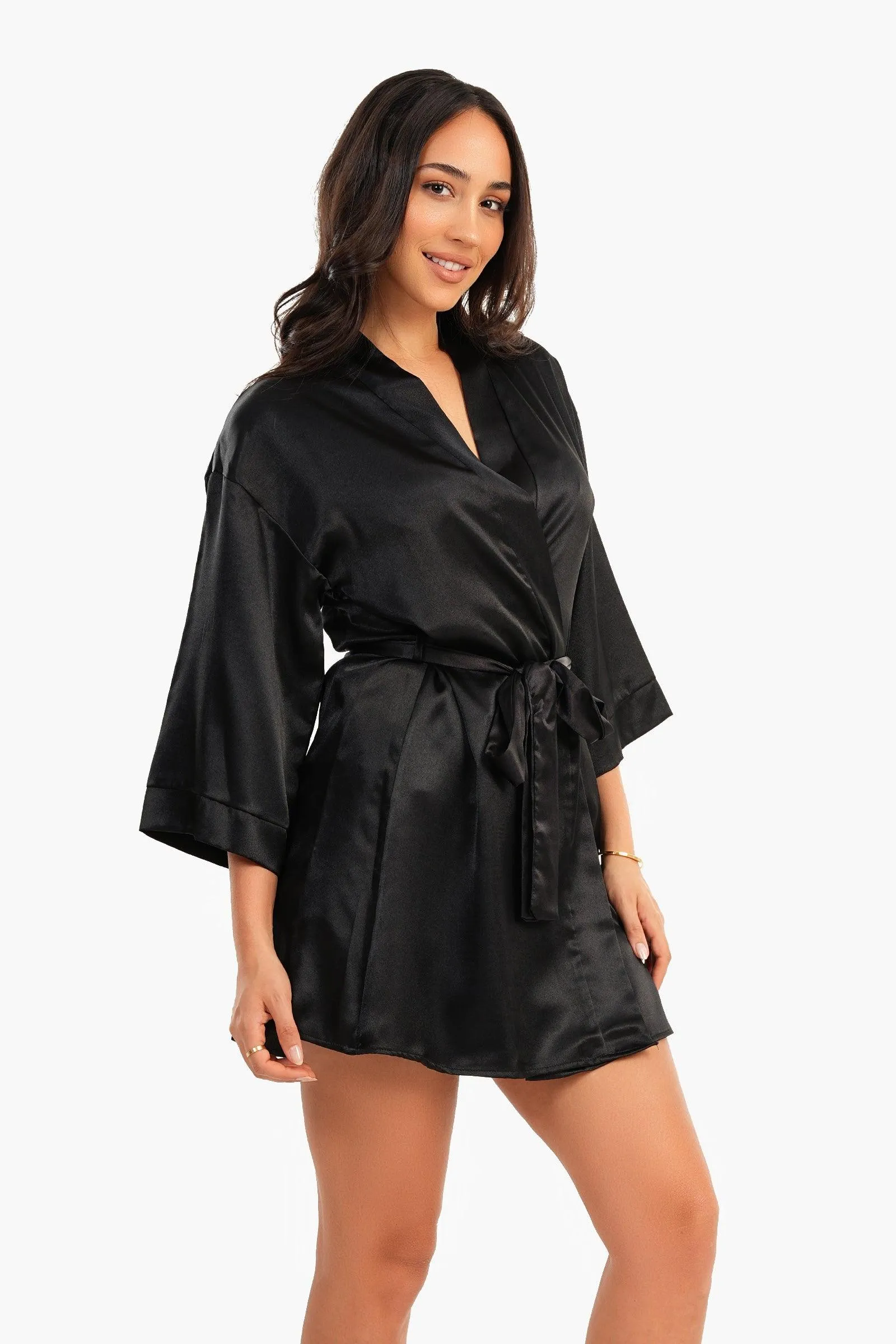 Short Satin Robe