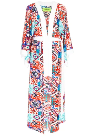 Siciliana - Carmella Maxi Split Kaftan (Off-White)