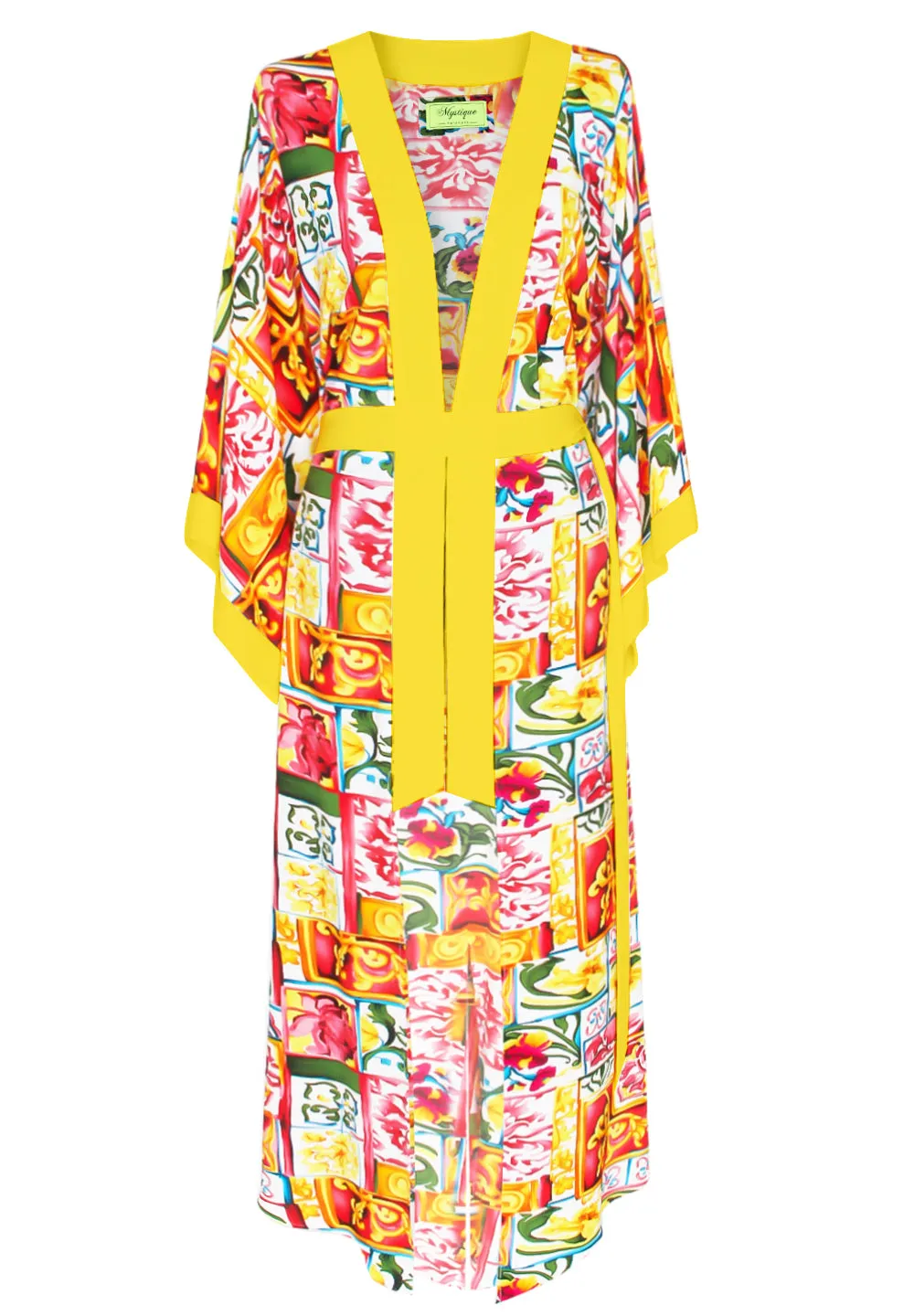 Siciliana - Gianna Maxi Split Kaftan (Yellow)