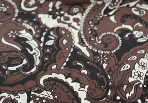 Smooth Chocolate Paisley Cotton Sateen (Made in Italy)