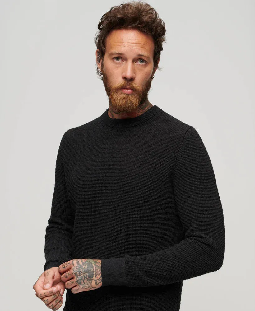 Superdry - Textured Crew Knit Jumper Raven Black Heather