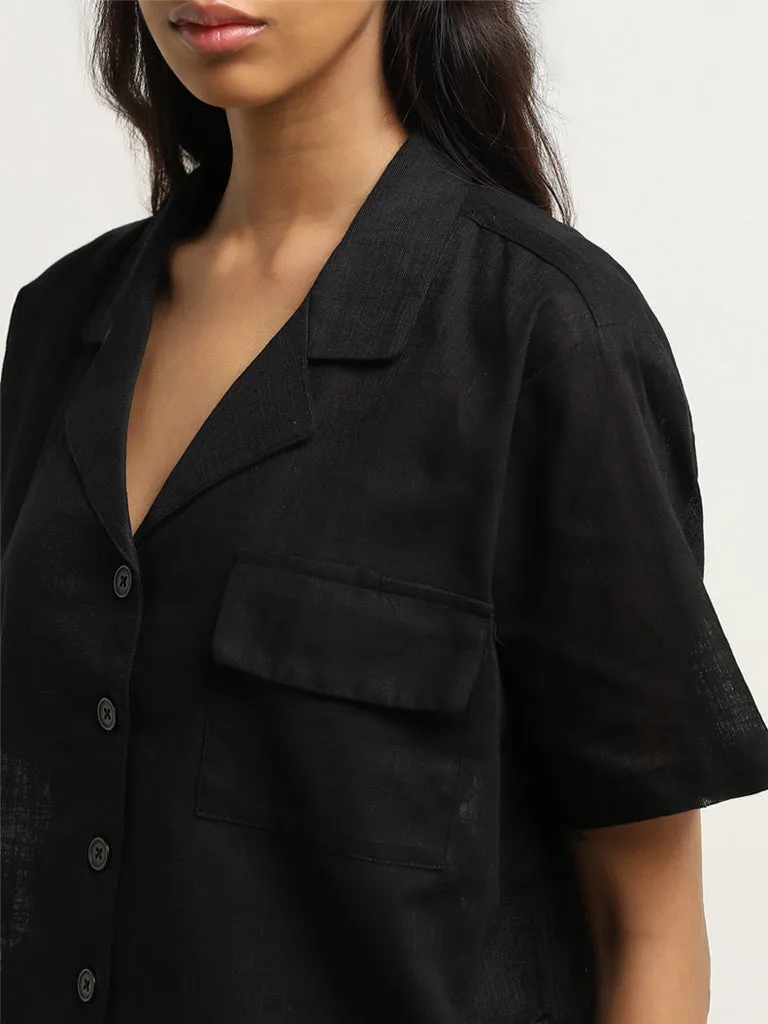 Superstar Black Solid Cotton Shirt