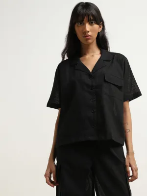 Superstar Black Solid Cotton Shirt