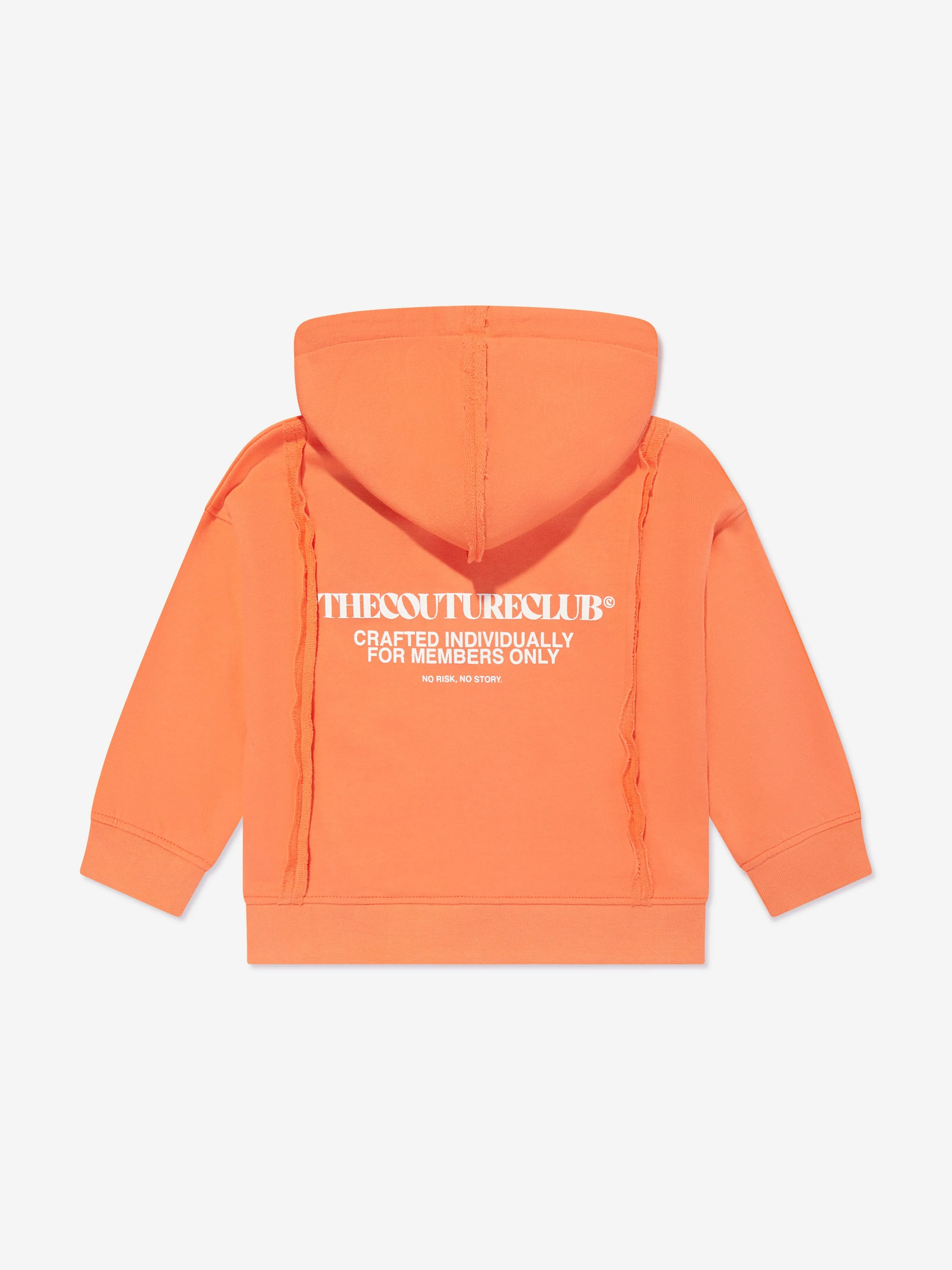 The Couture Club Kids Raw Seam Members Only Zip Up in Orange