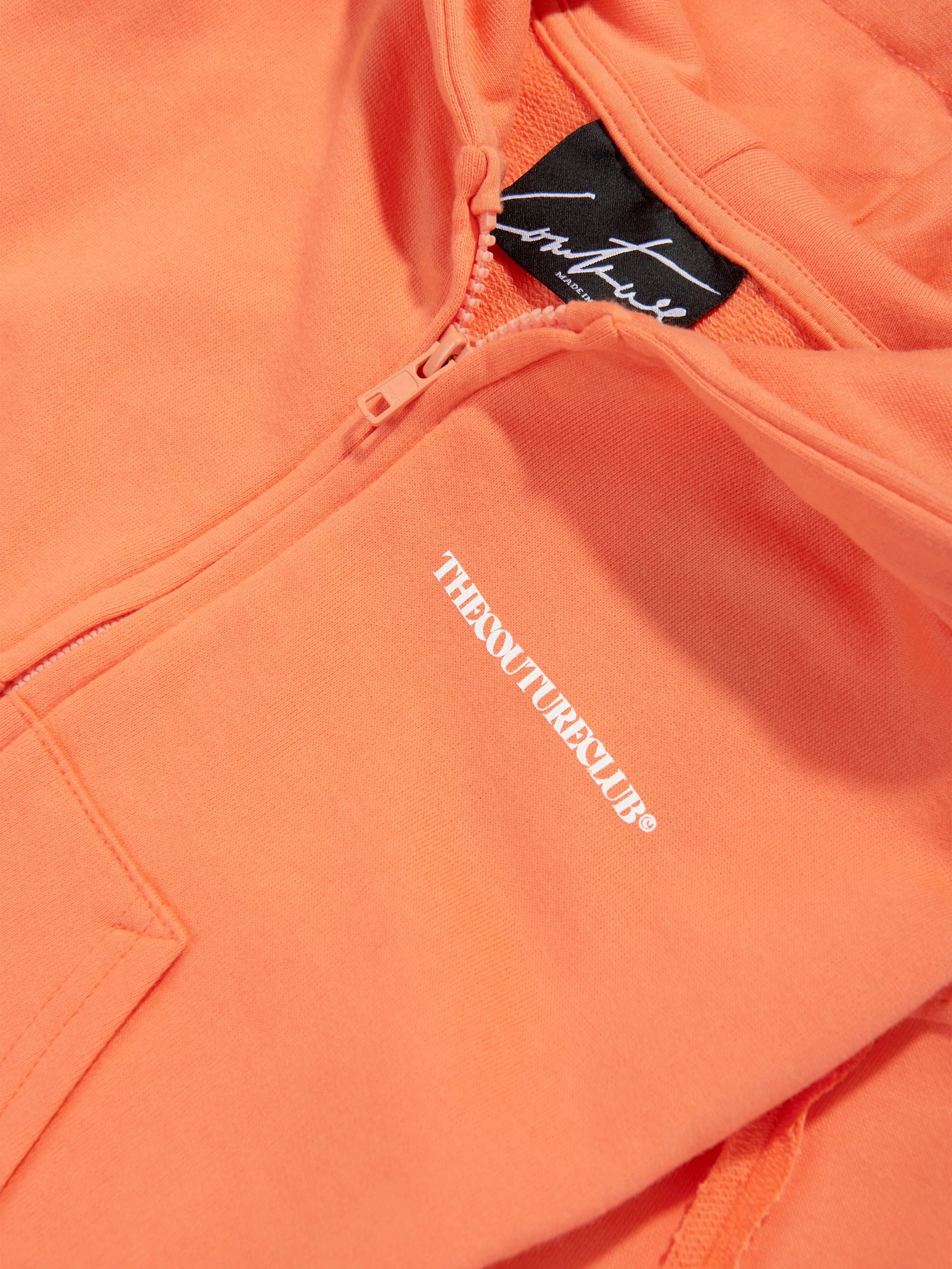 The Couture Club Kids Raw Seam Members Only Zip Up in Orange