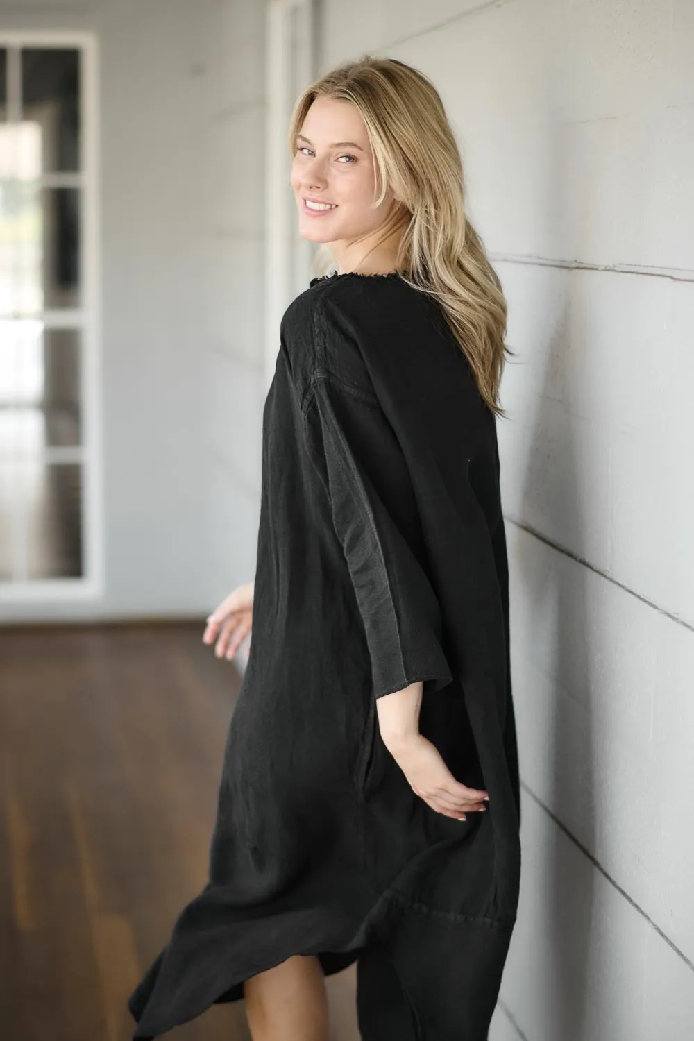 The Malle Linen Dress - Black