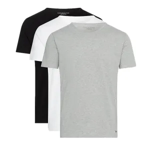 Tommy Hilfiger Premium Essentials Stretch Cotton Short Sleeve Crew Neck Tee 3 Pack - Black/White/Grey Heather