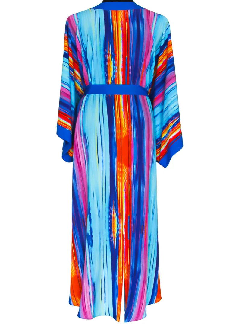 Tribal - Waterfall Maxi Split Kaftan (Royal Blue)