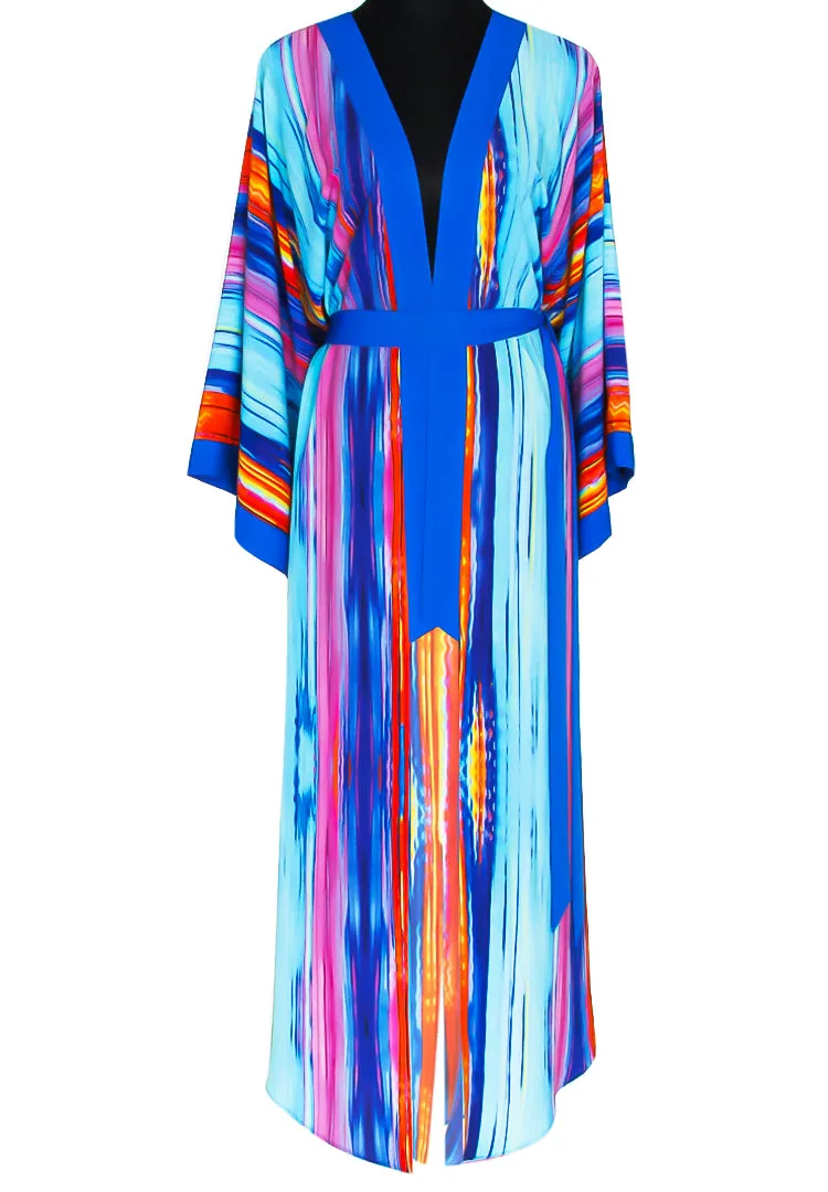 Tribal - Waterfall Maxi Split Kaftan (Royal Blue)