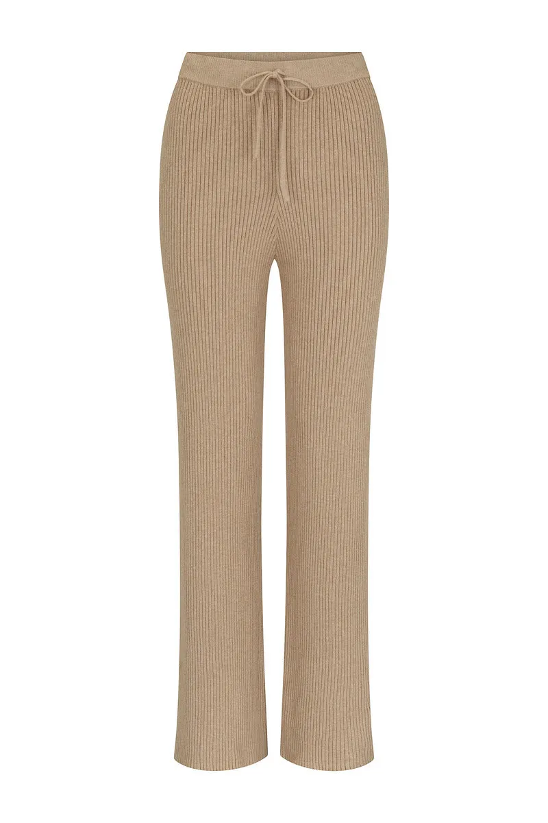 UNTOLD MOMENTS CASHMERE BLEND PANT - TAUPE