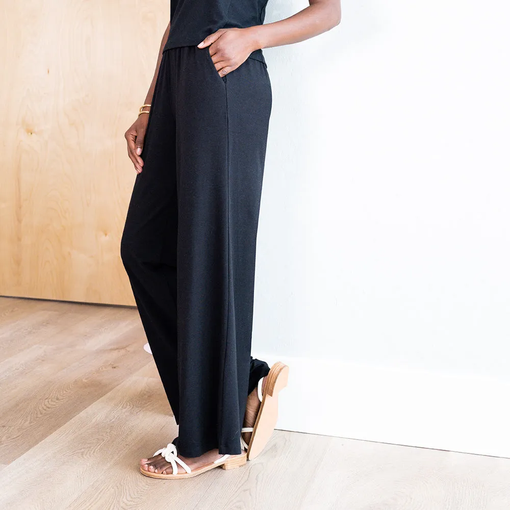 Vivian Wide Legs Pants - Black