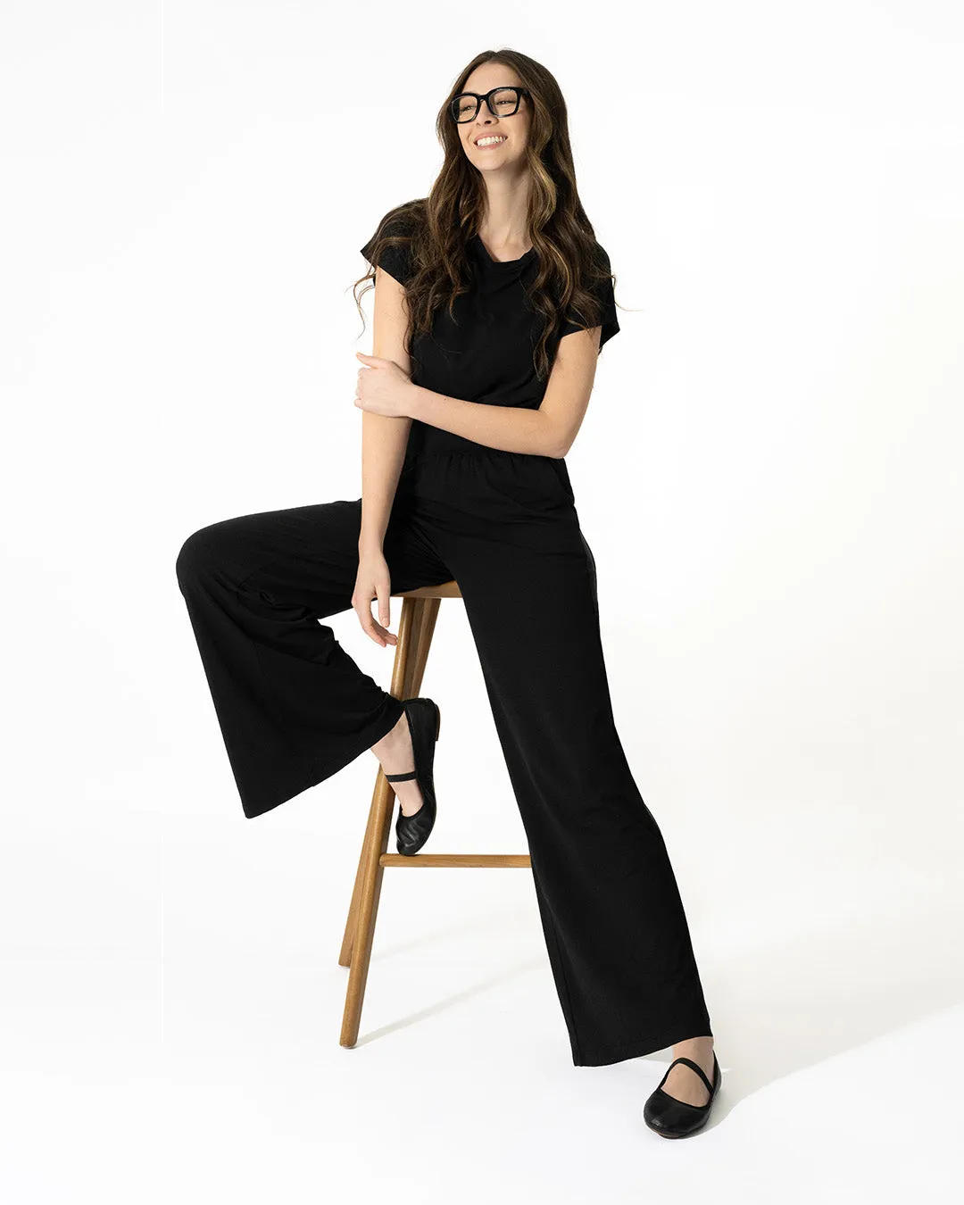 Vivian Wide Legs Pants - Black