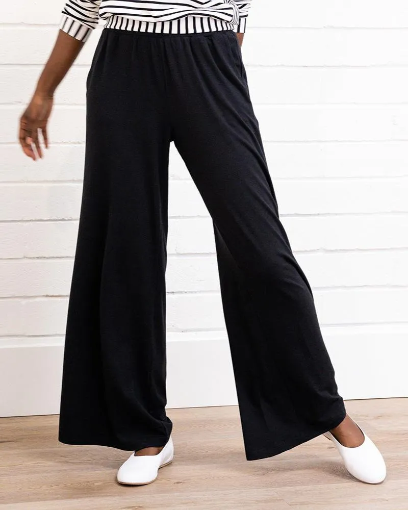 Vivian Wide Legs Pants - Black