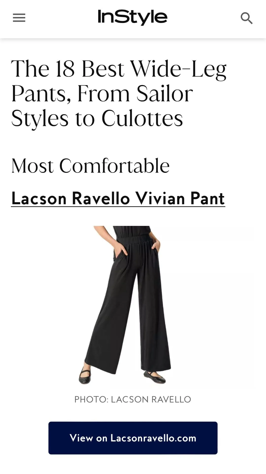 Vivian Wide Legs Pants - Black