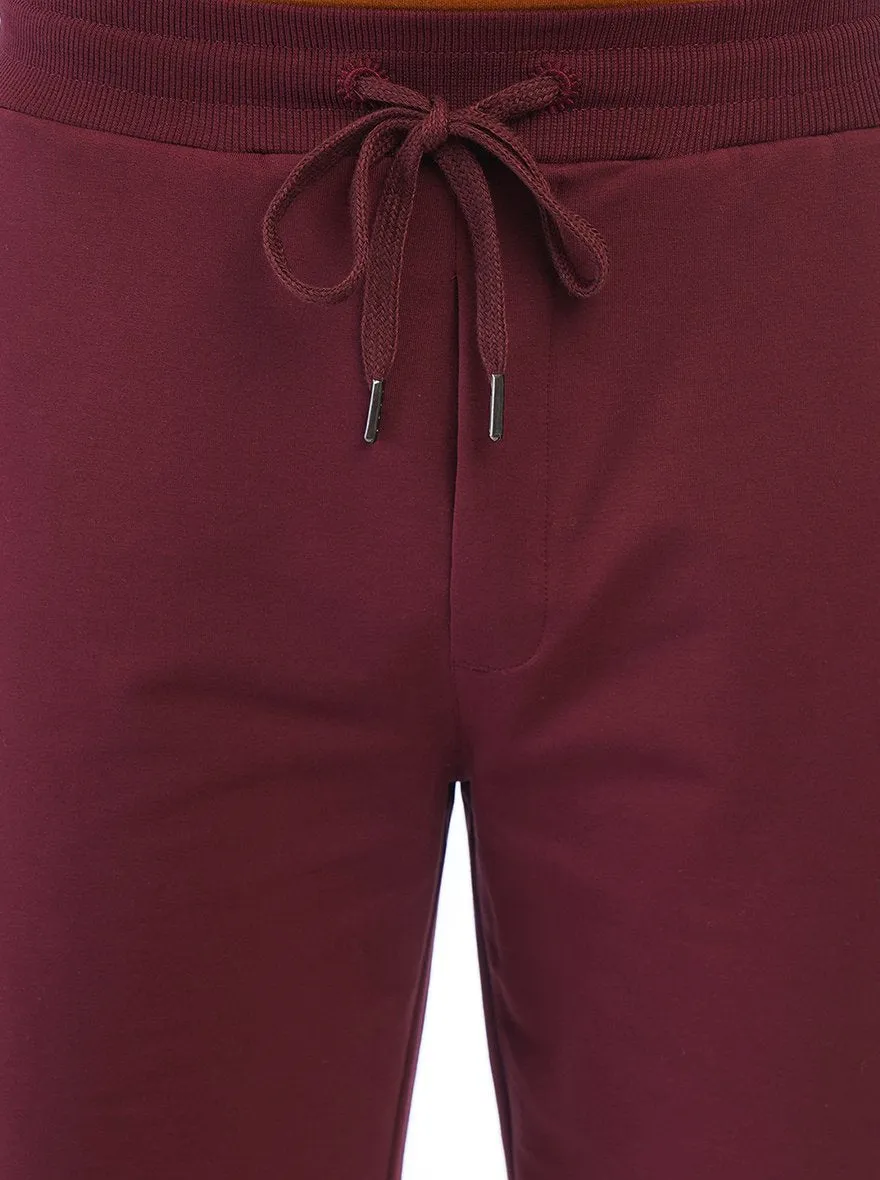 Wine Solid Slim Fit Shorts | JadeBlue