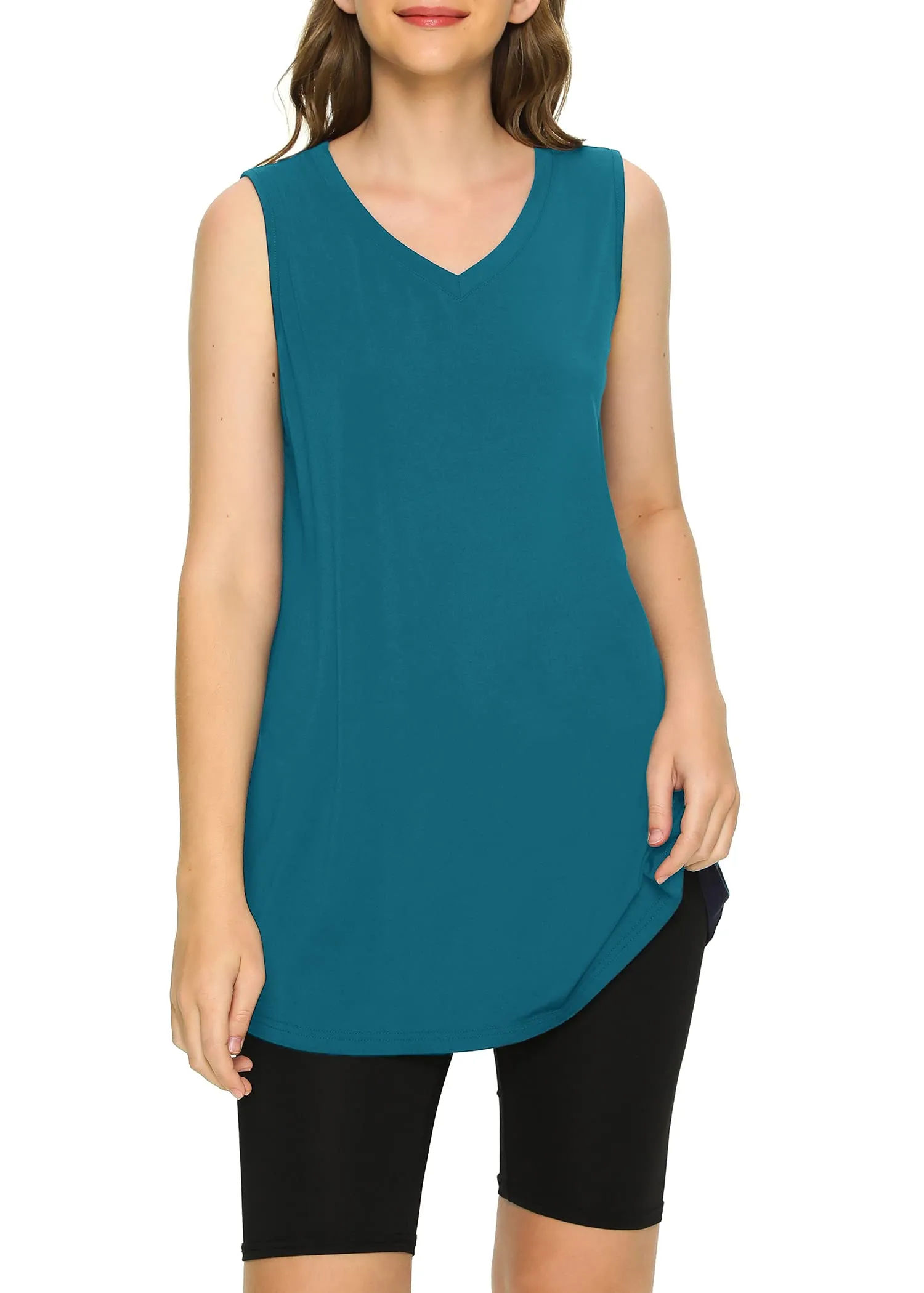 Women's Bamboo Viscose Sleeveless Tunic Flowy Pajama Tank Top