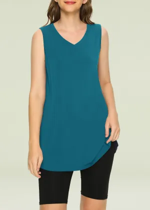 Women's Bamboo Viscose Sleeveless Tunic Flowy Pajama Tank Top