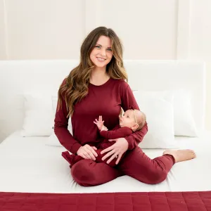 Women's Jogger Pajama Set in Burgundy