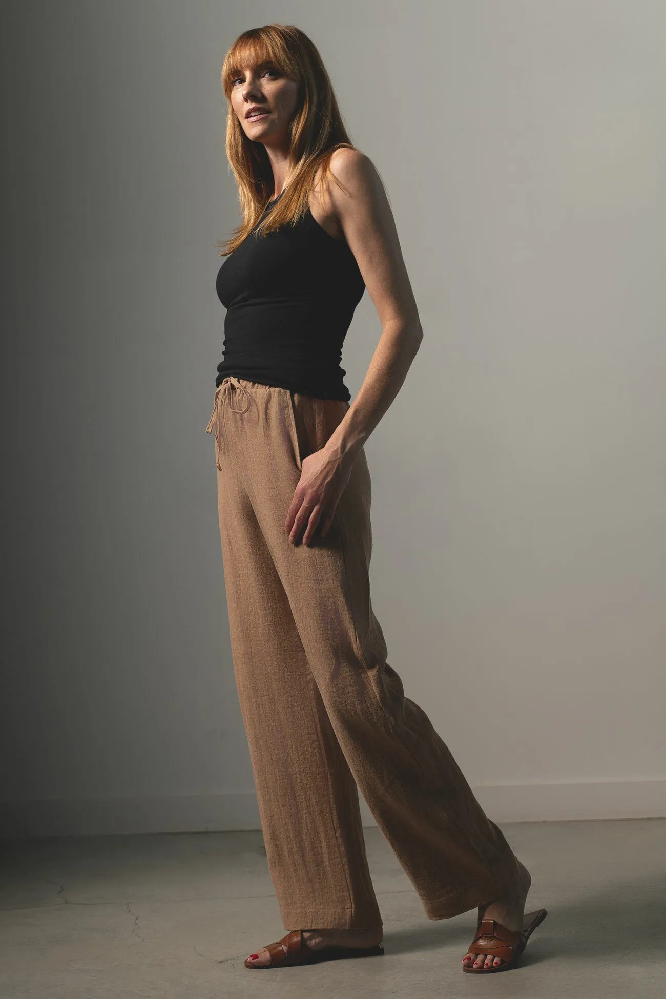 Women's Wide Leg Linen Pant