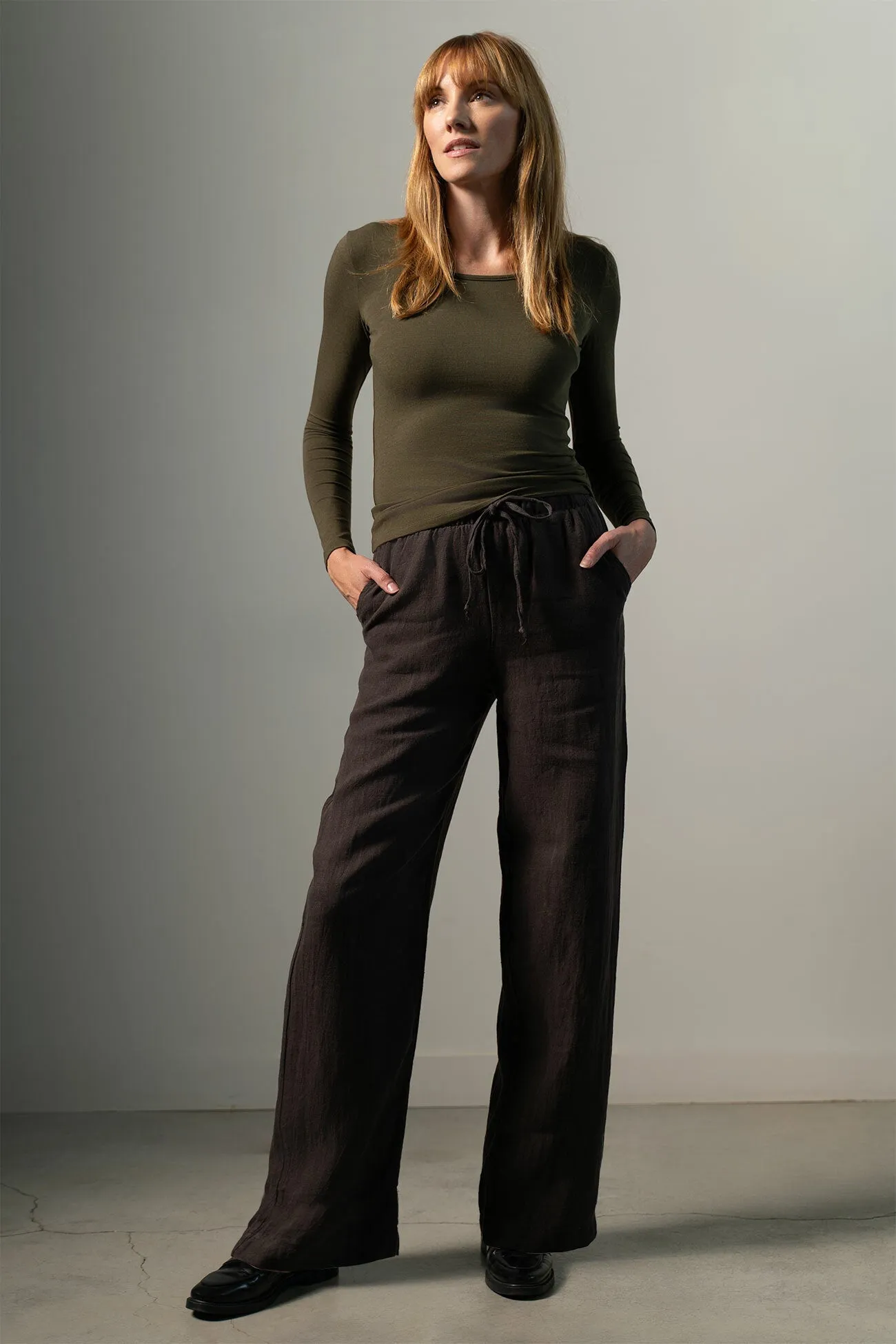 Women's Wide Leg Linen Pant