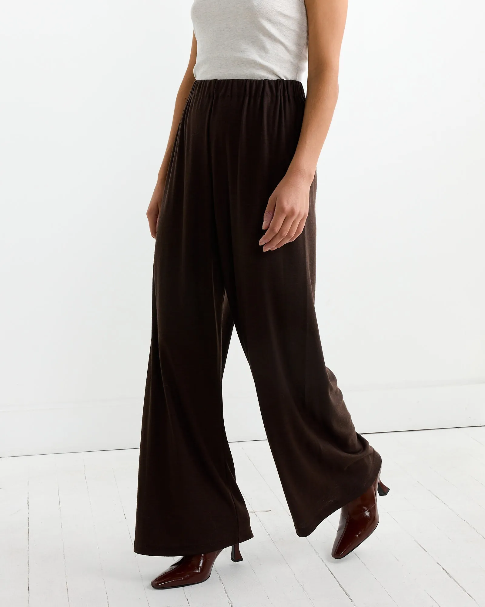 Wool Straight Pant in Cacao