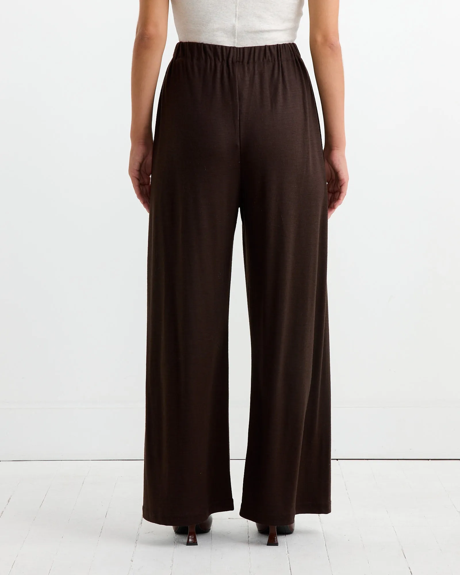 Wool Straight Pant in Cacao