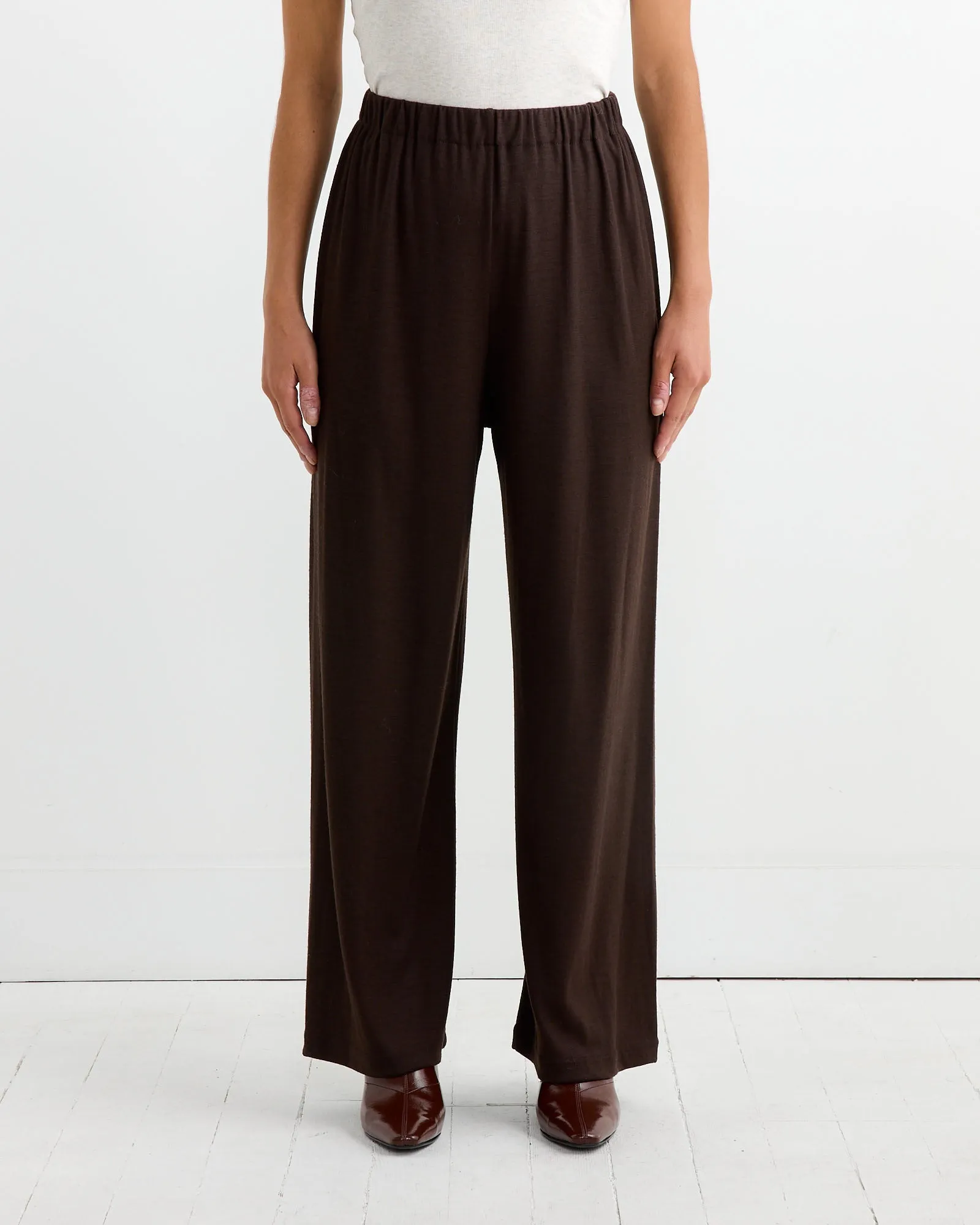 Wool Straight Pant in Cacao