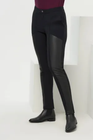 Xandra Leather Contrast Pant